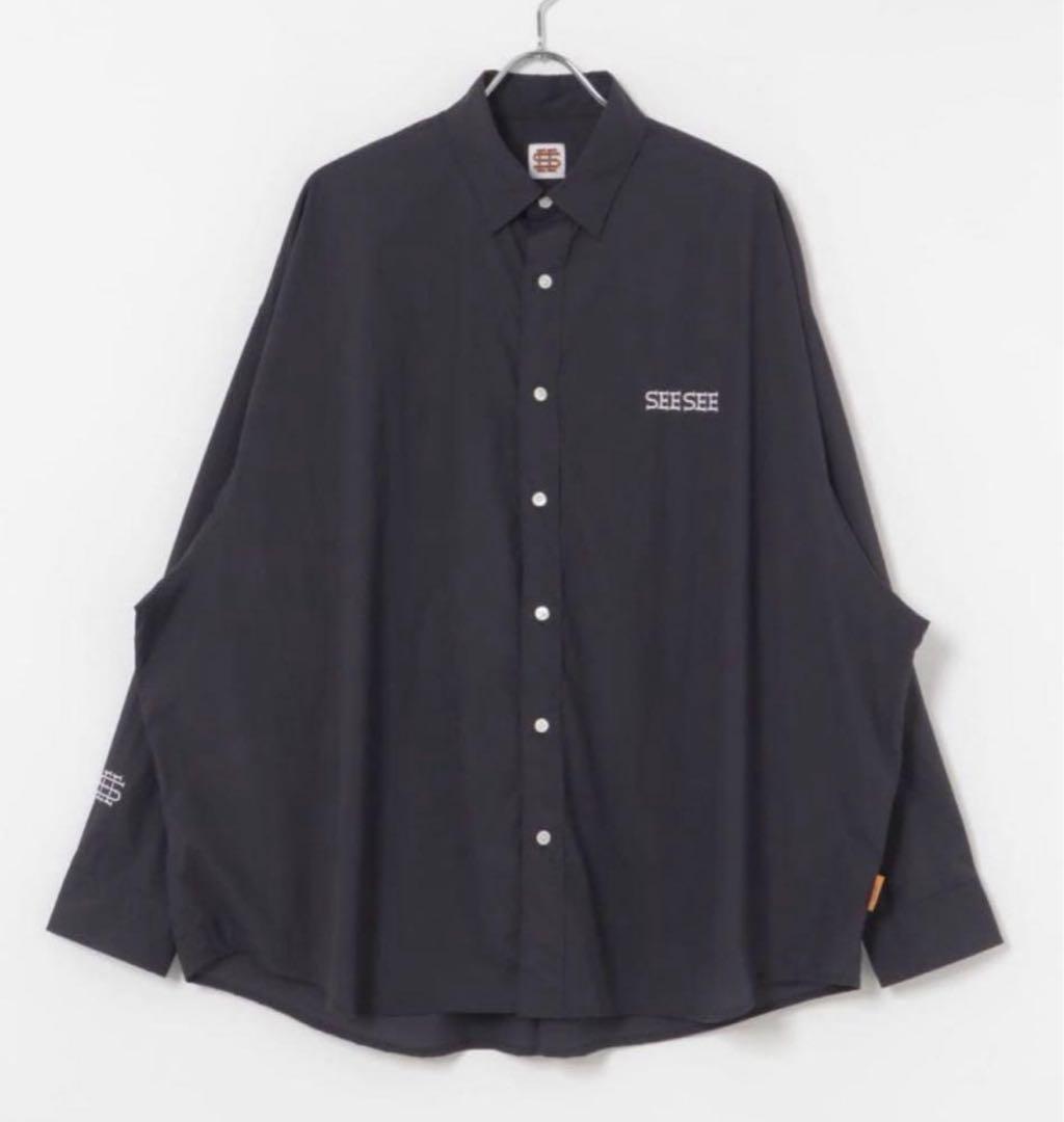 SEESEE NYLON SHIRT BLACK XL 新品未使用　タグ付　黒