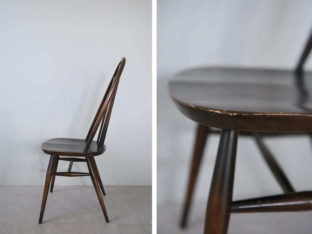 英国アンティークアーコールクエーカーチェア/ダイニングイス(91-21-2)