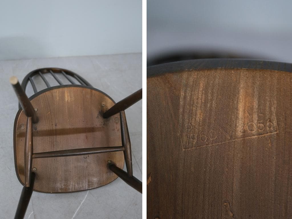 英国アンティークアーコールクエーカーチェア/ダイニングイス(91-21-2)