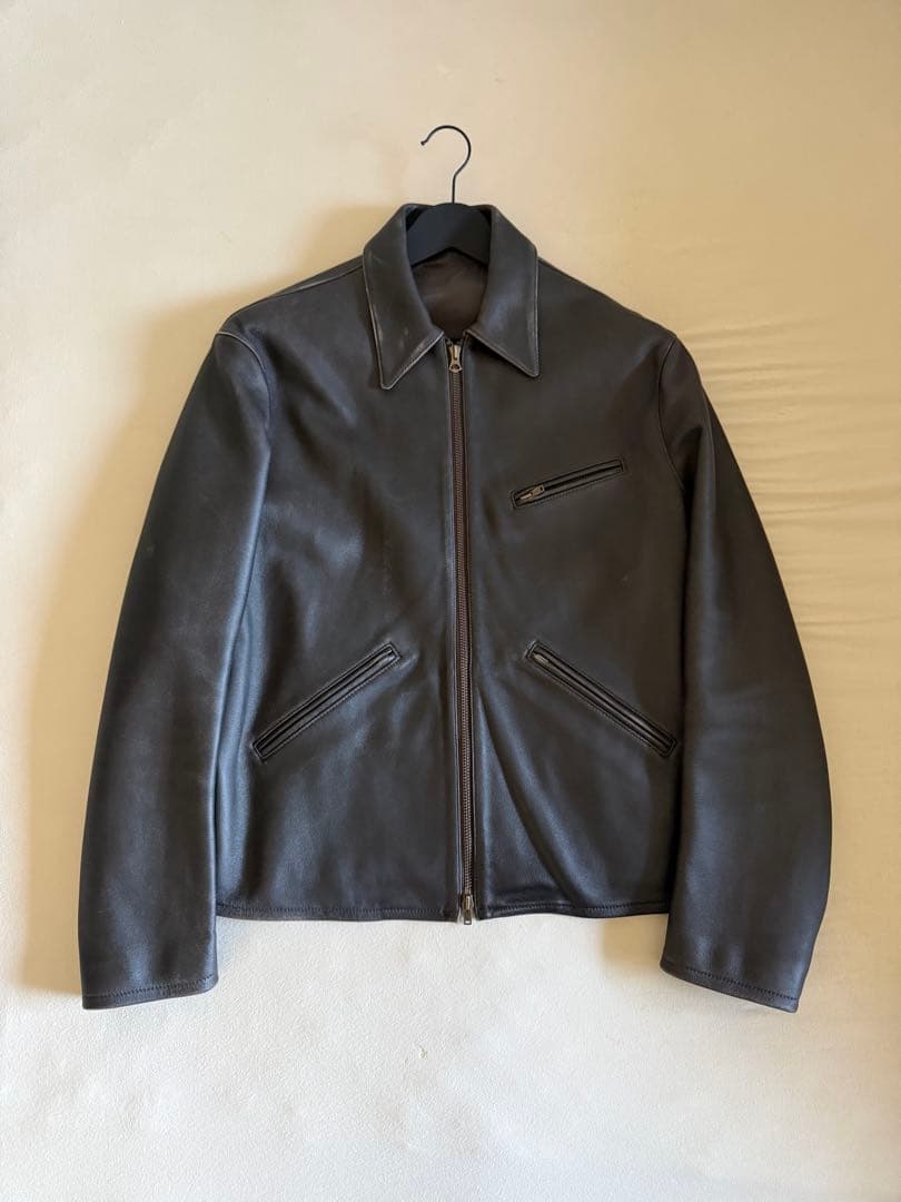 【美品】LIDNM VINTAGE WASHED LEATHER ZIP / L