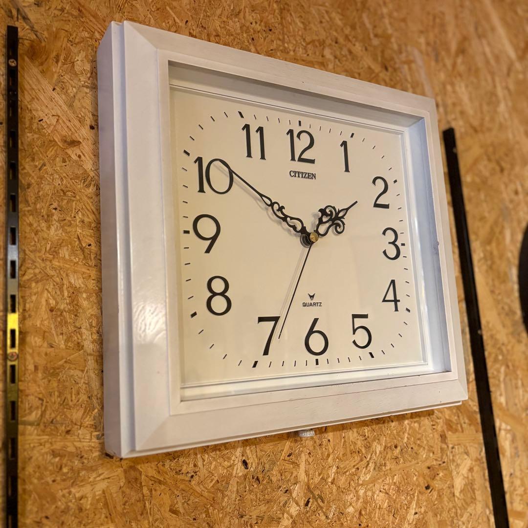 CITIZEN 昭和レトロ　壁掛け時計　ウォールクロック　ホワイトリペイント