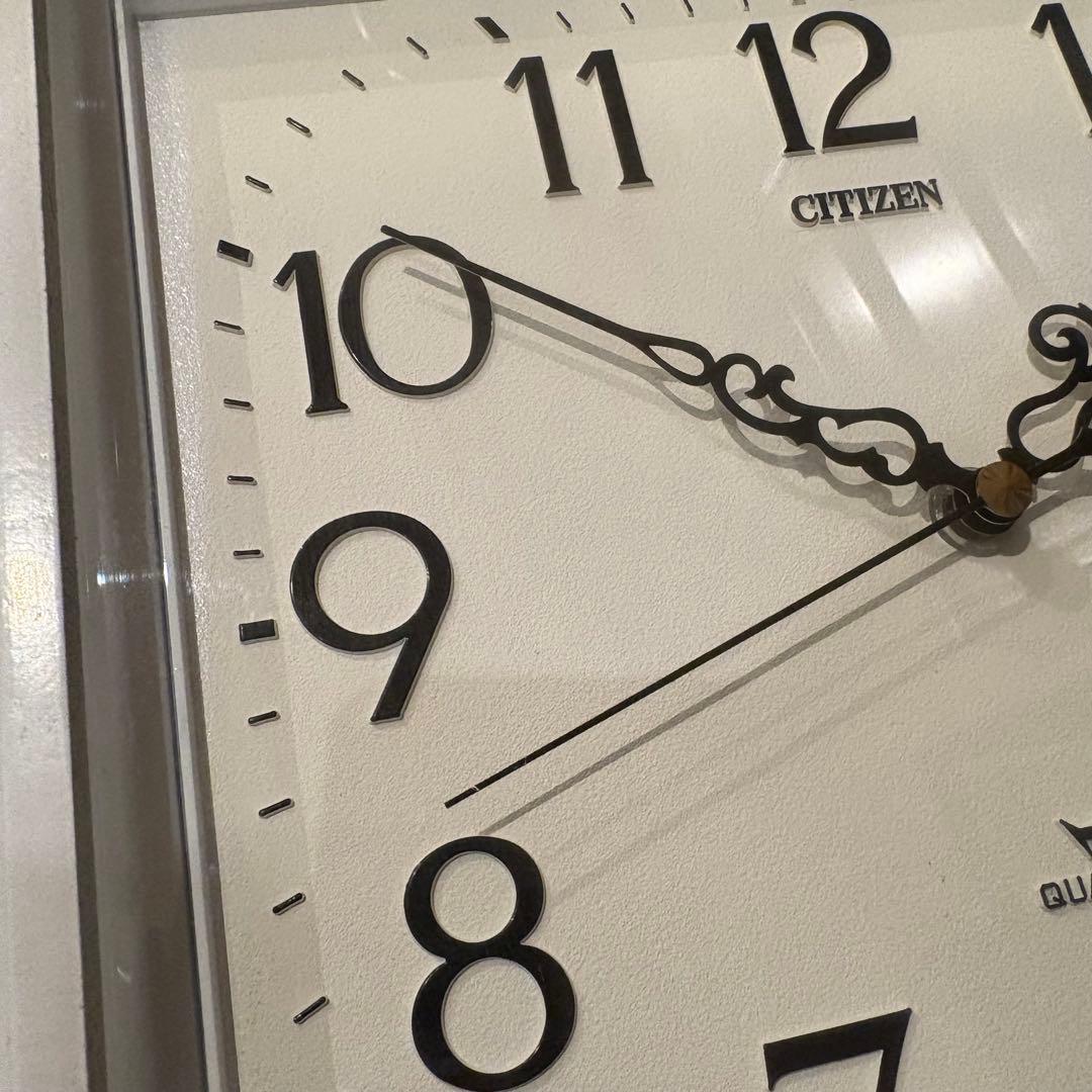 CITIZEN 昭和レトロ　壁掛け時計　ウォールクロック　ホワイトリペイント