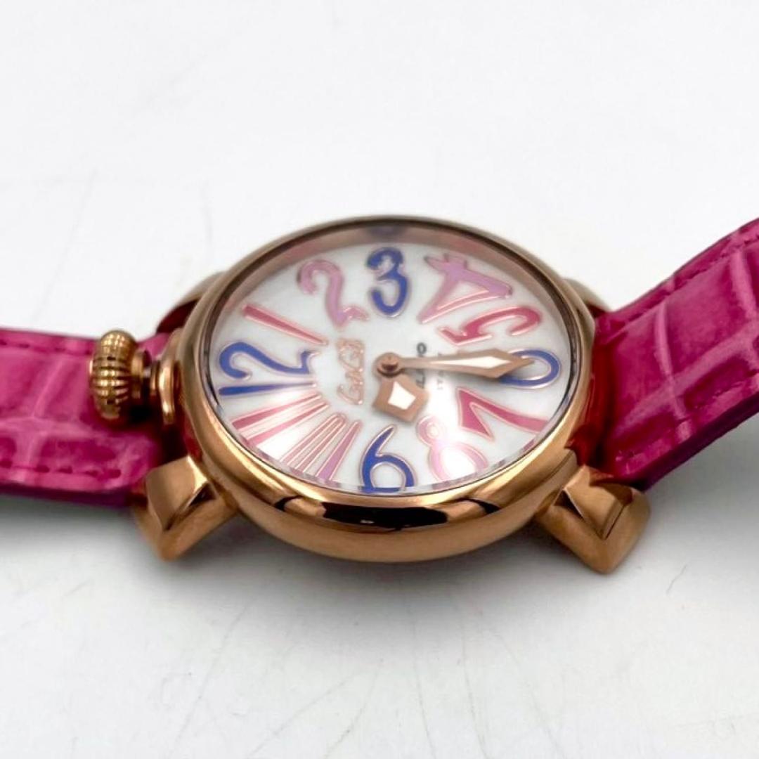 501 新品電池 ガガミラノ マヌアーレ40 腕時計 クォーツ 純正ベルト 稼働