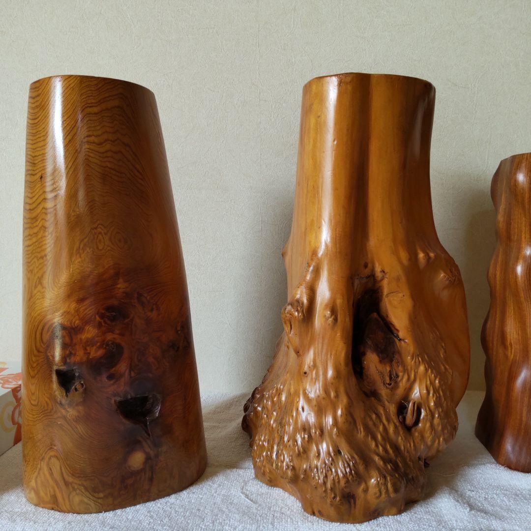 木製　花瓶　花器　3点セット
