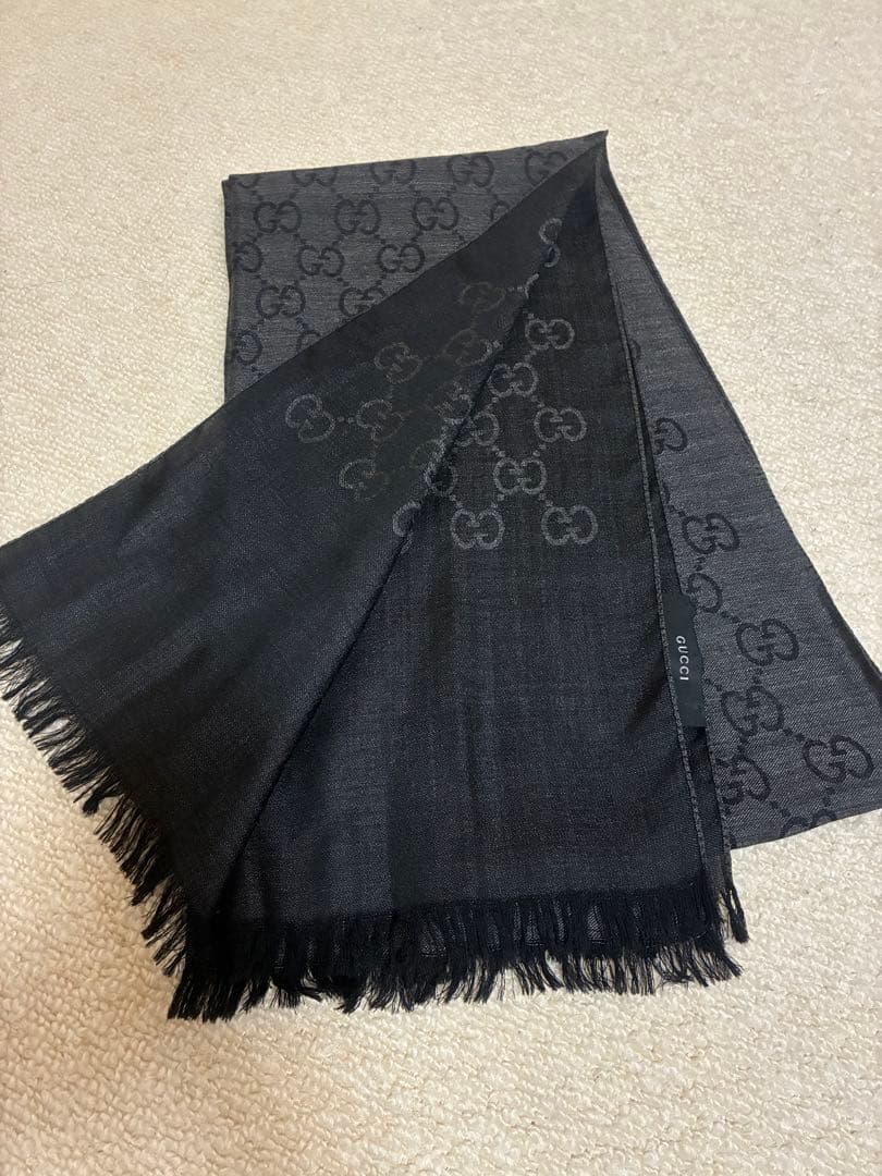 GUCCI GGロゴ マフラー グレー R‼️