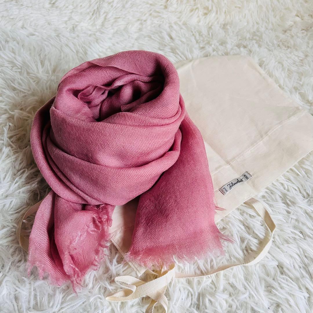 Faliero Sarti カシミヤ100 大判ストール ピンク