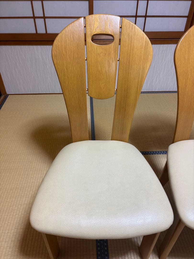 【美品】浜本工芸 / HAMAMOTO ダイニングチェア 椅子 合皮2脚セット