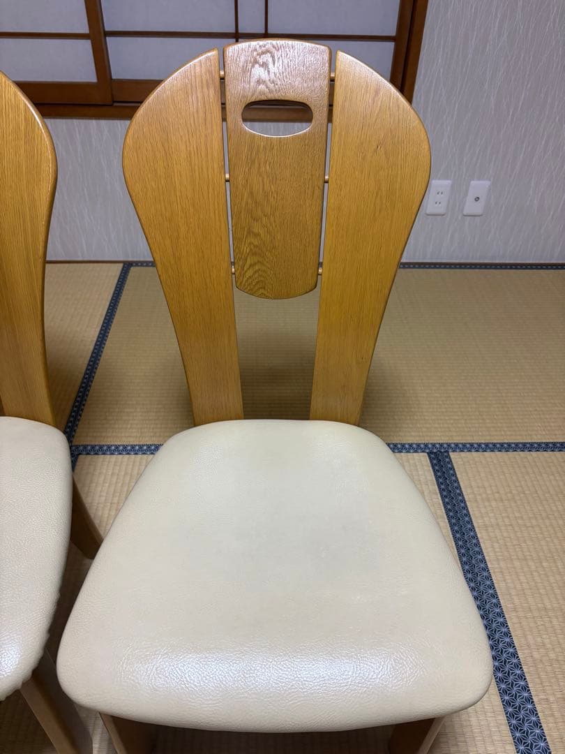 【美品】浜本工芸 / HAMAMOTO ダイニングチェア 椅子 合皮2脚セット