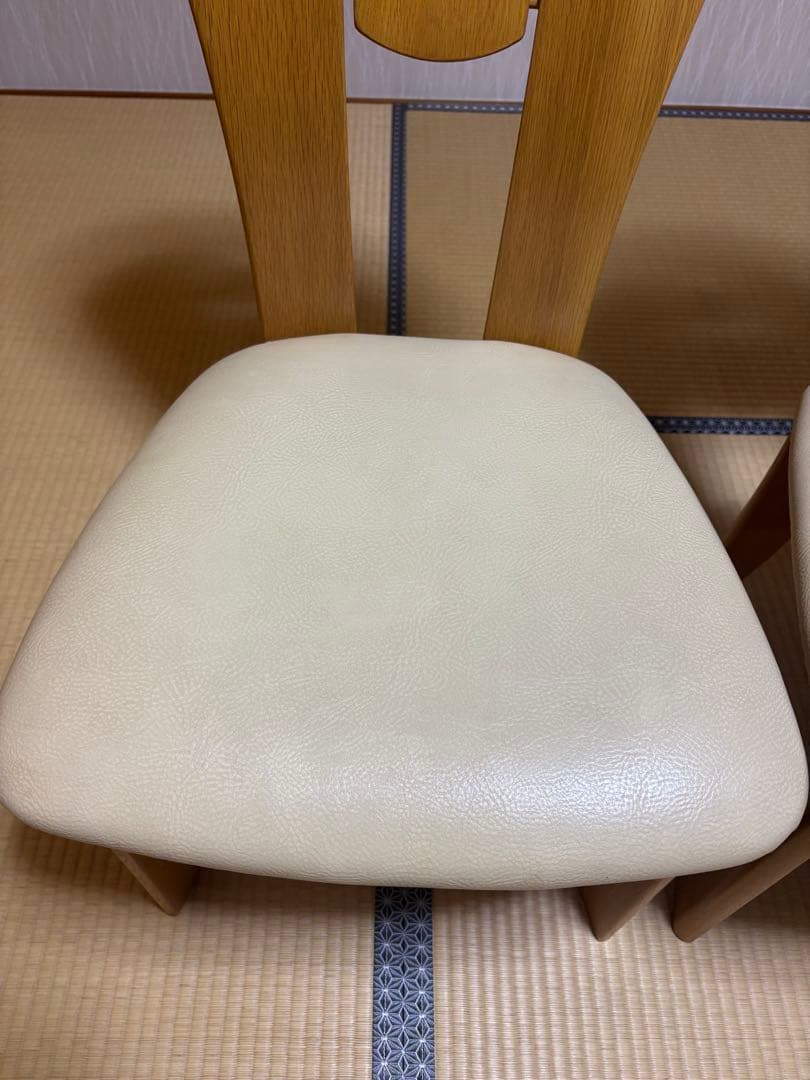 【美品】浜本工芸 / HAMAMOTO ダイニングチェア 椅子 合皮2脚セット