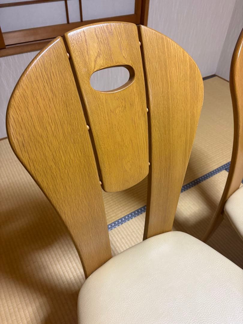 【美品】浜本工芸 / HAMAMOTO ダイニングチェア 椅子 合皮2脚セット