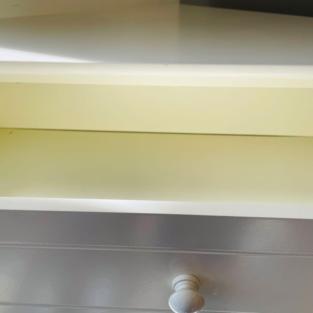 ホワイト コーナーデスク 引き出し付き　飾り台　北欧スタイル