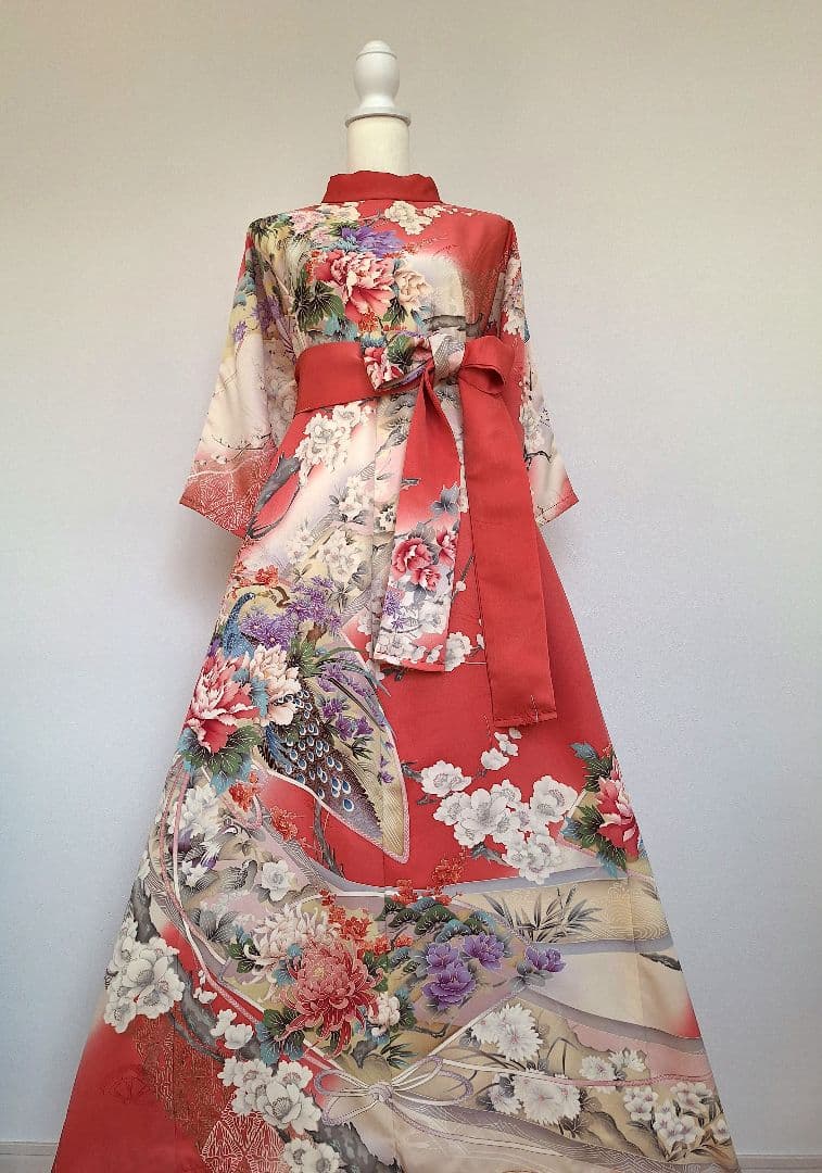 着物リメイクワンピース3707