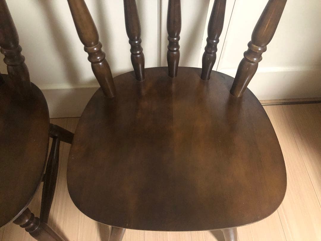 ウィンザーチェア ダイニングチェア 回転椅子 2脚セット【アンティーク レトロ】