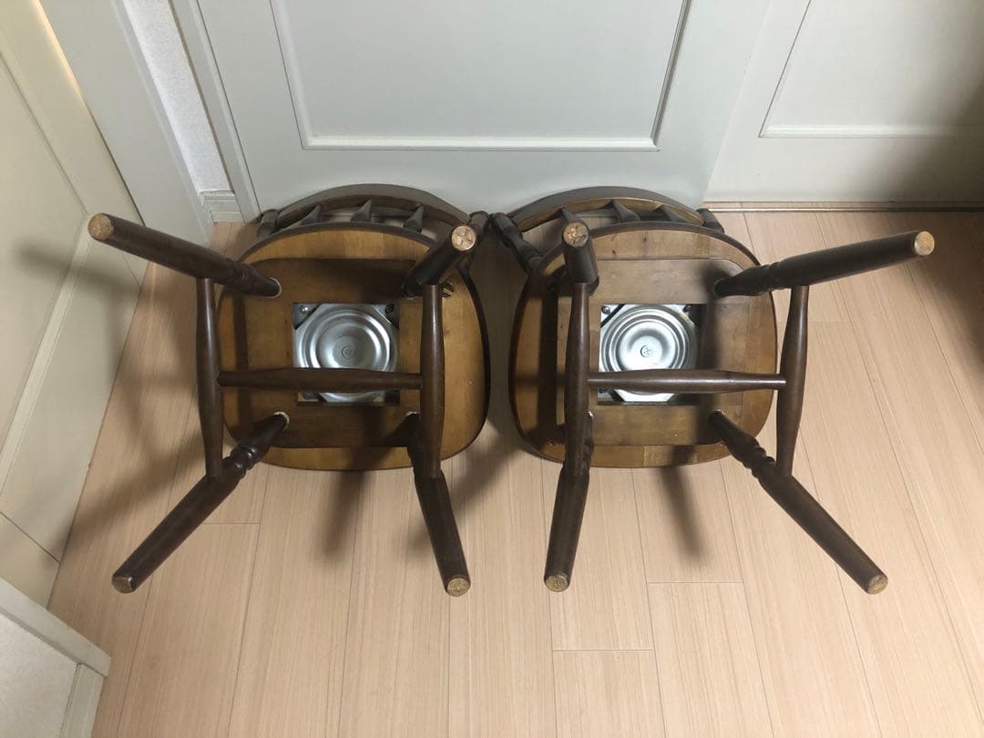 ウィンザーチェア ダイニングチェア 回転椅子 2脚セット【アンティーク レトロ】