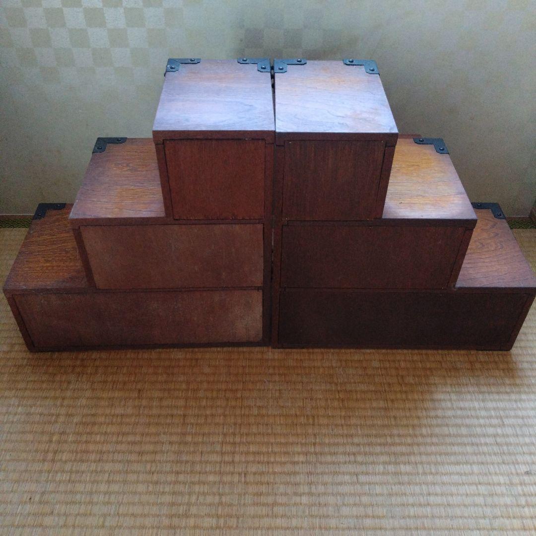 レトロ家具　階段小物入れ右左セット。　盛岡N型
