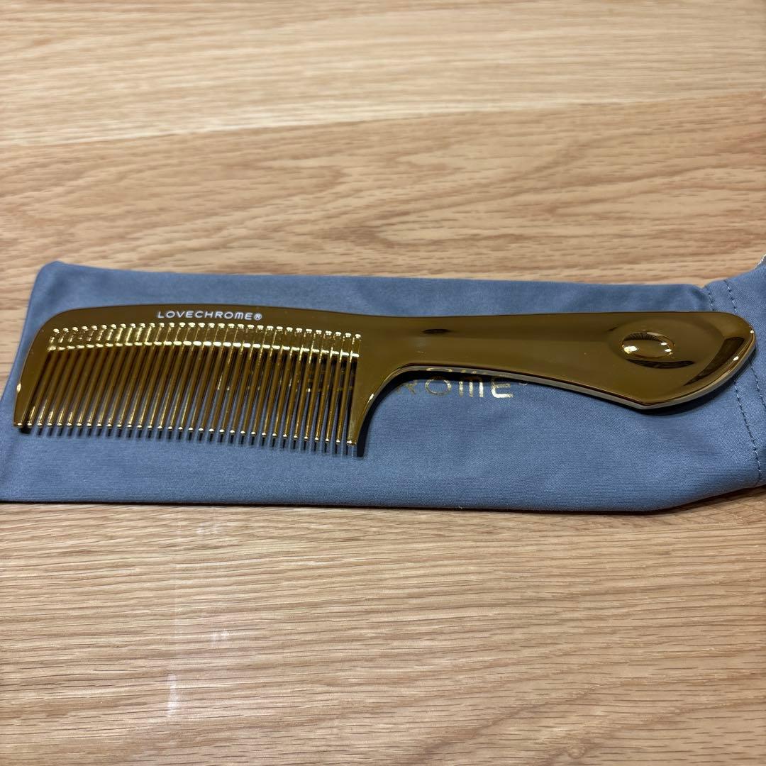 LOVECHROME ゴールド ヘアコーム 専用ポーチ付き
