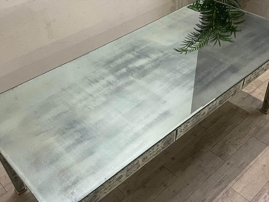 希少！煌びやかな全面ミラー仕様！最高級ダイニングテーブル♪約200万円