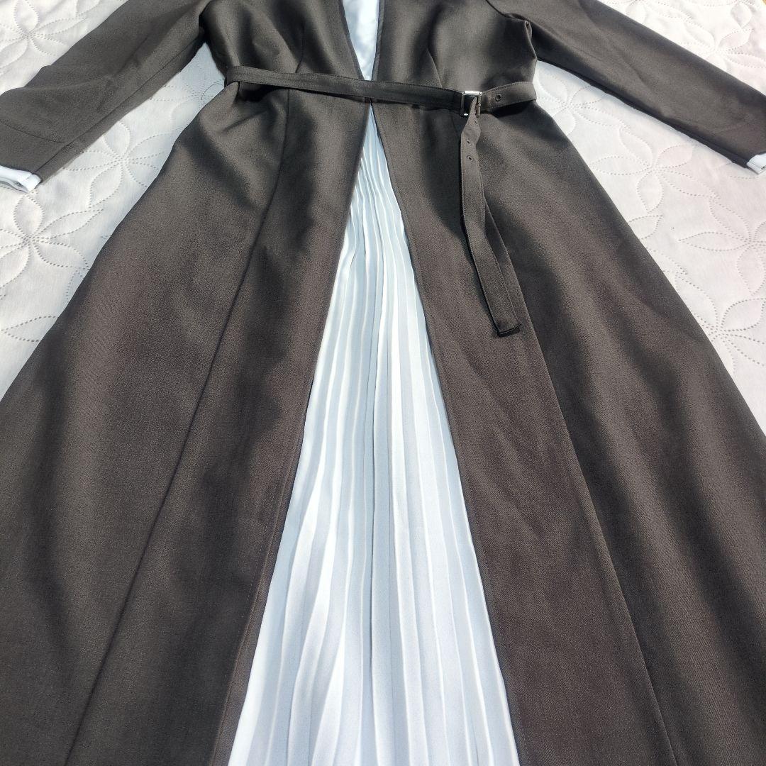 【完売品】ミッシュマッシュ　フロントプリーツワンピース　モカ　Мサイズ
