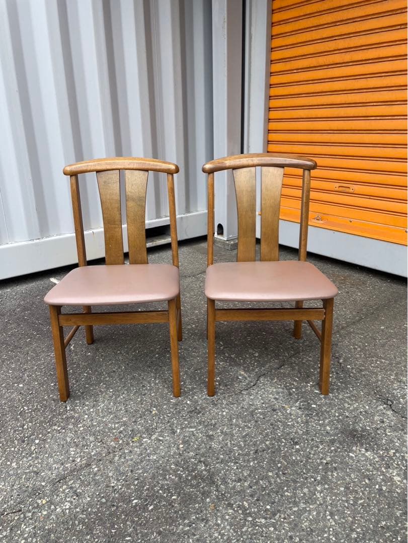 松田家具　木製ダイニングチェア 2脚セット