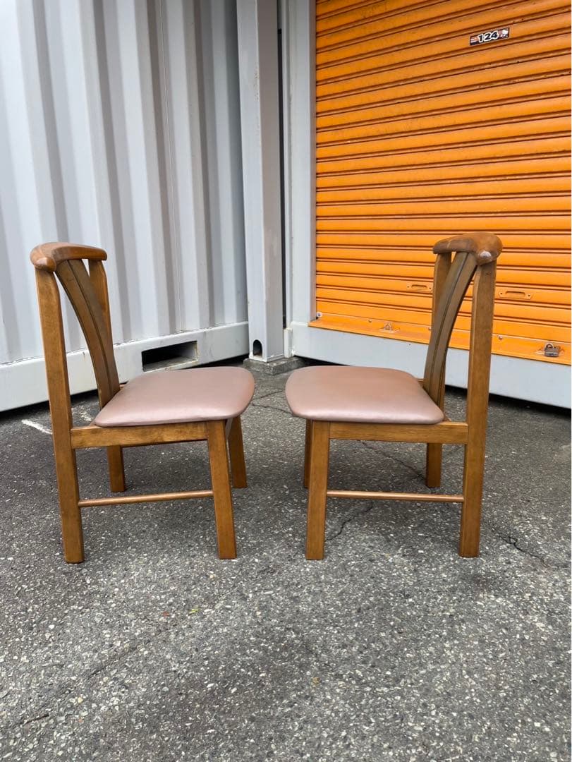 松田家具　木製ダイニングチェア 2脚セット