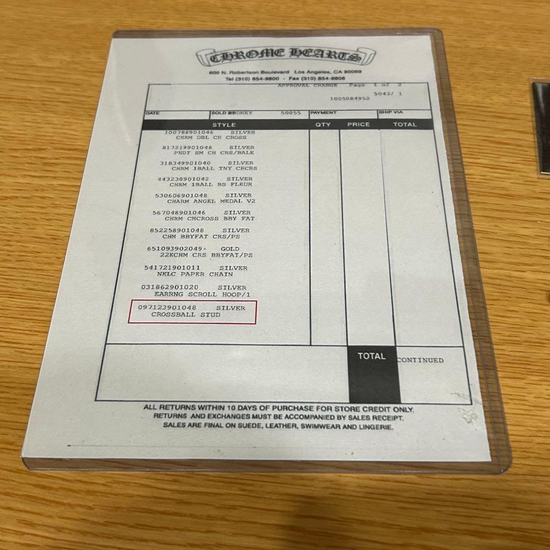 Chrome Hearts クロスボール スタッド ピアス