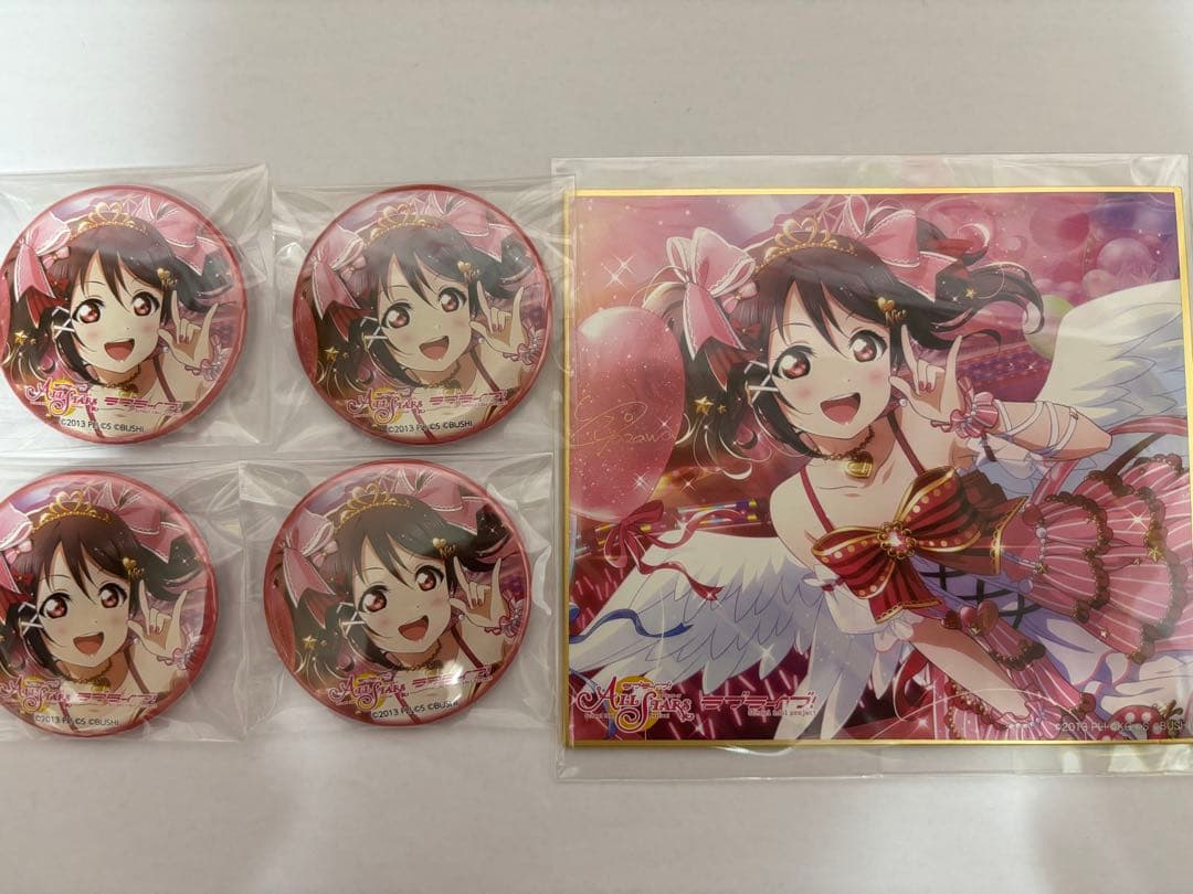 ラブライブ！μ's スクスタ 矢澤にこ 缶バッジ＆ミニ色紙 まとめ売り