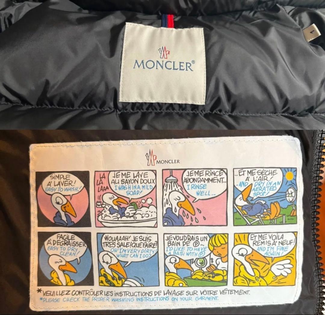 新品 未使用級 モンクレール サイズ1 ファー 黒 MONCLER ダウンベスト