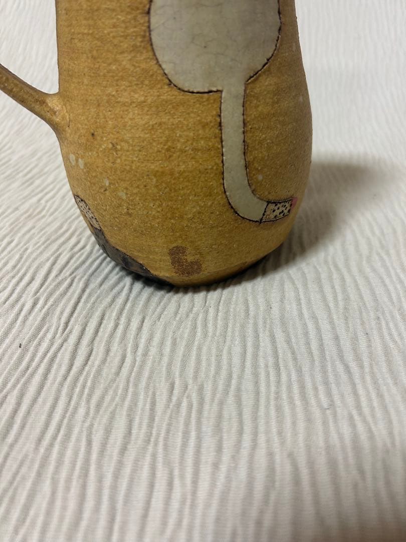小泊良さん　ピッチャー ネコの紋様　やちむん