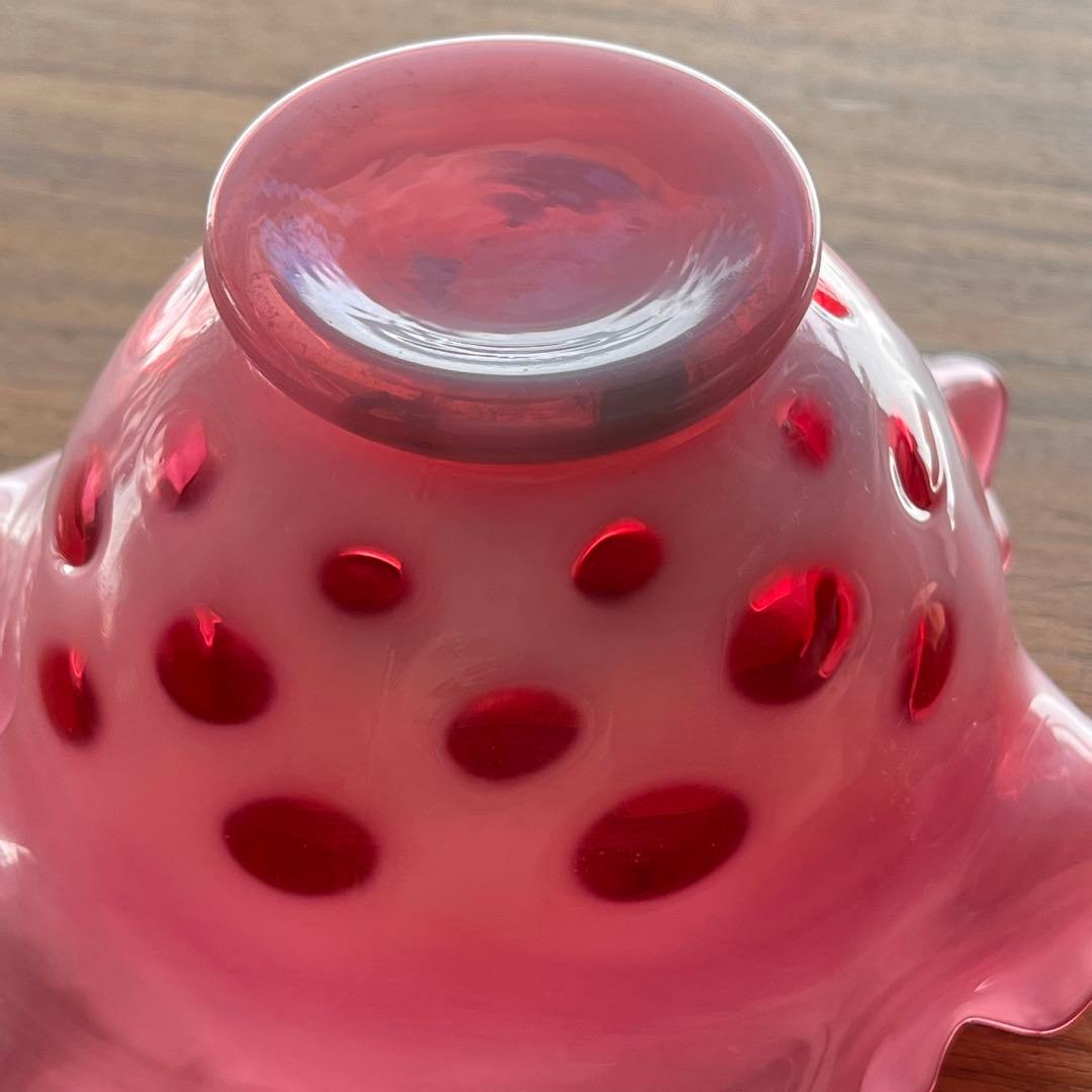 希少 フェントン ドット クランベリー フリルボール コンポート