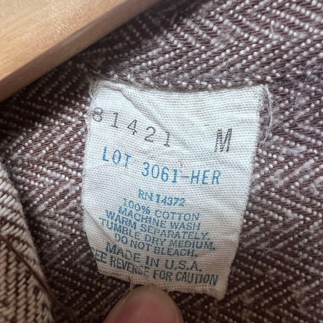 【希少】80s ファイブブラザー ネルシャツ ヘリンボーン USA製 Mサイズ