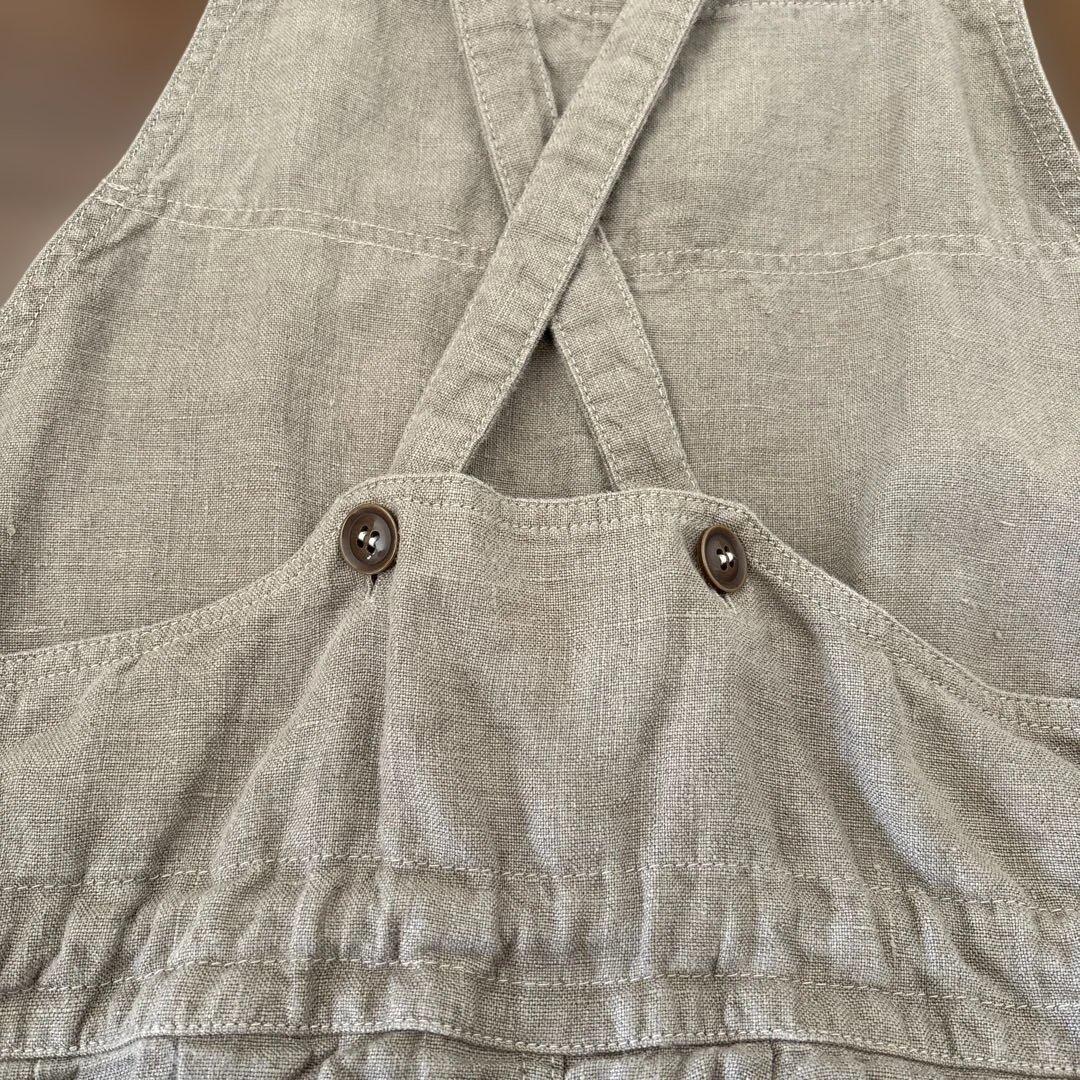 フランスアーメン ARMEN リネン　サロペットスカート サンドベージュ