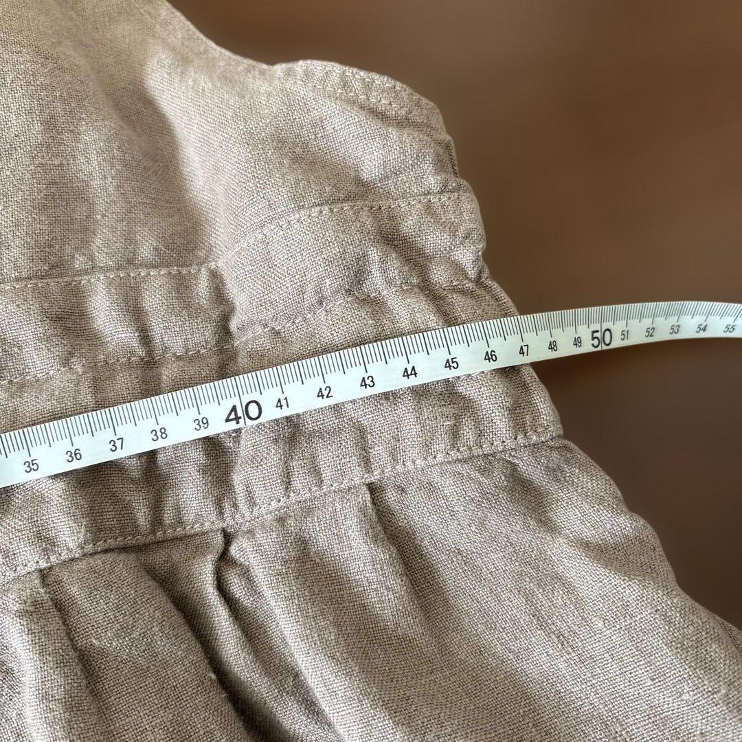 フランスアーメン ARMEN リネン　サロペットスカート サンドベージュ