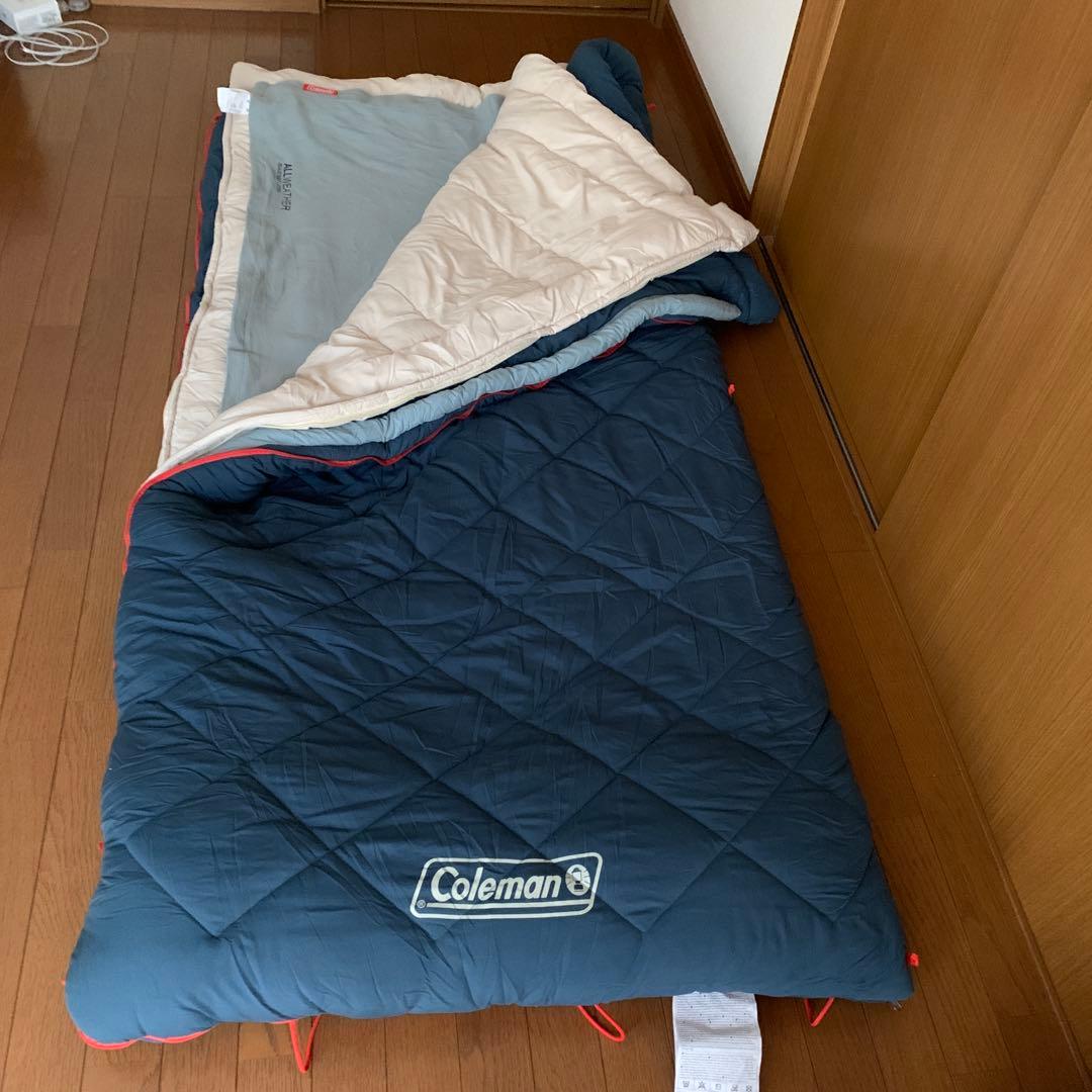 Coleman ダブル寝袋 ネイビー/クリーム