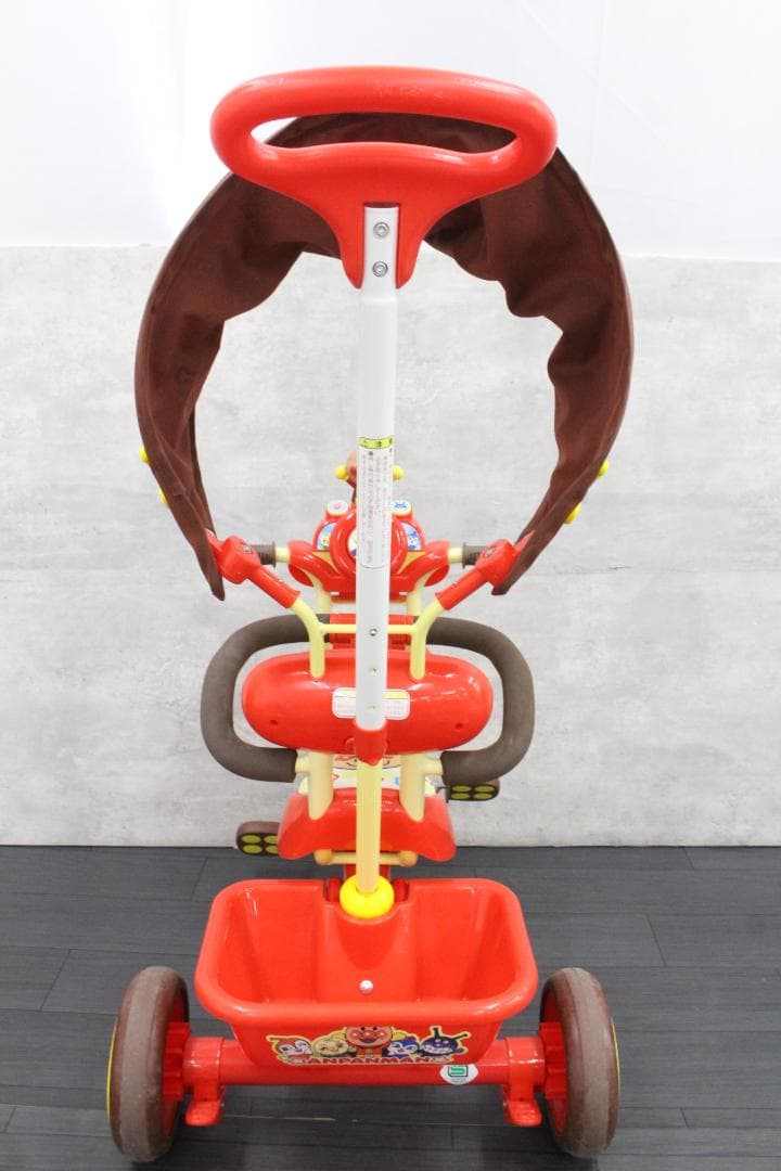▲ジョイパレット おでかけ三輪車 おしゃべりアンパンマン SP 押し棒付き