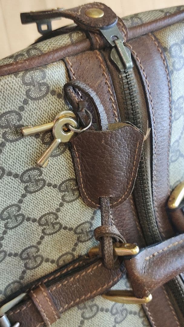 GUCCI オールドグッチ テニスラケット収納付バッグ GG柄　ヴィンテージ