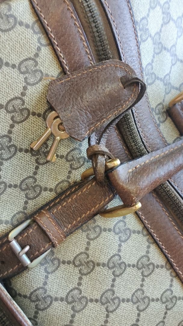 GUCCI オールドグッチ テニスラケット収納付バッグ GG柄　ヴィンテージ