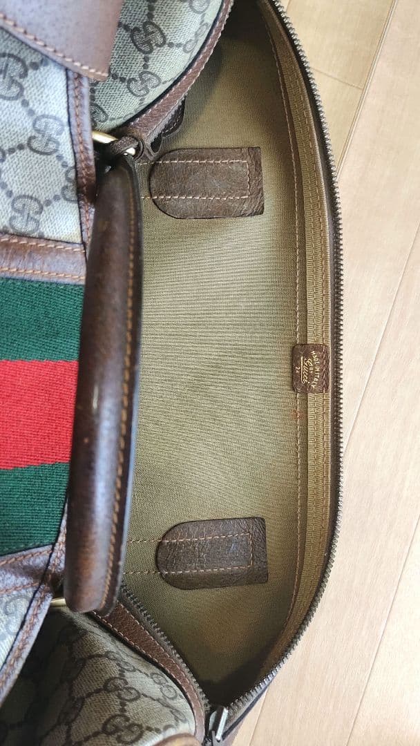 GUCCI オールドグッチ テニスラケット収納付バッグ GG柄　ヴィンテージ