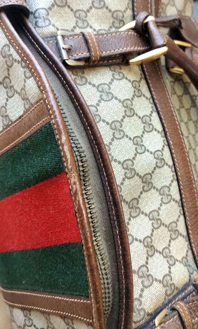 GUCCI オールドグッチ テニスラケット収納付バッグ GG柄　ヴィンテージ