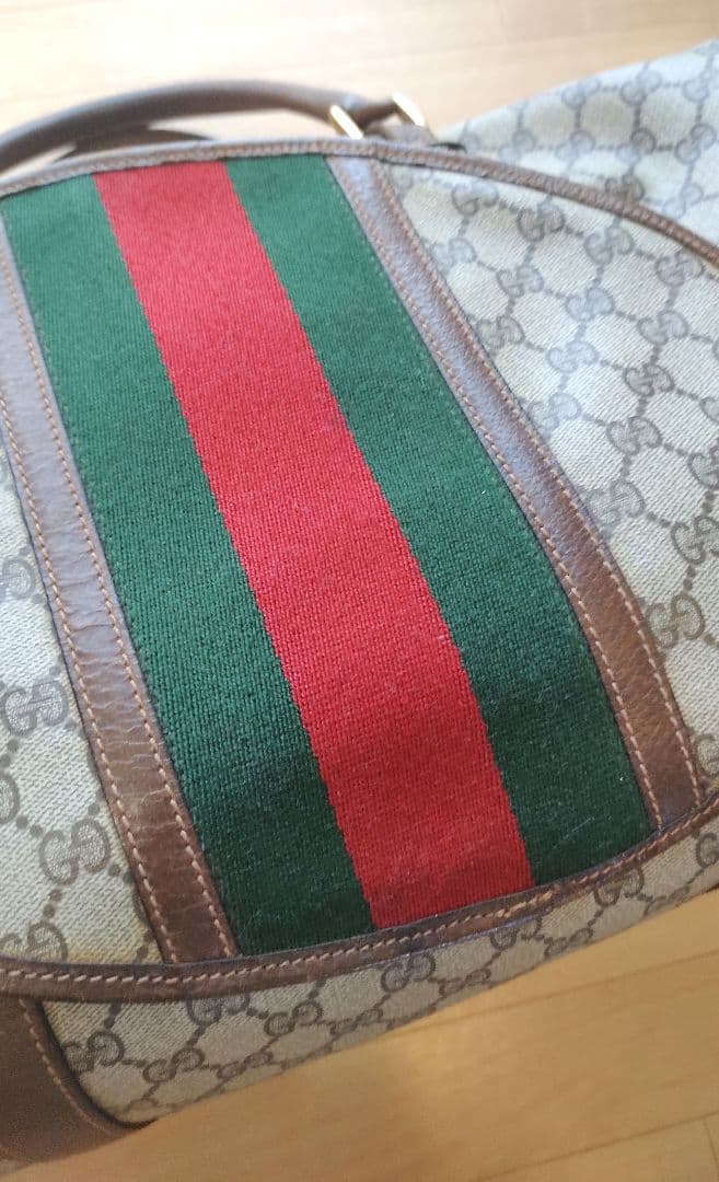 GUCCI オールドグッチ テニスラケット収納付バッグ GG柄　ヴィンテージ