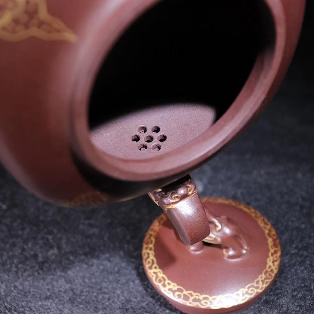 中国古美術・全身正気紫砂壺・底款徐漢棠紋・宜興原鉱・紫泥急須・茶壺・茶道具・置物