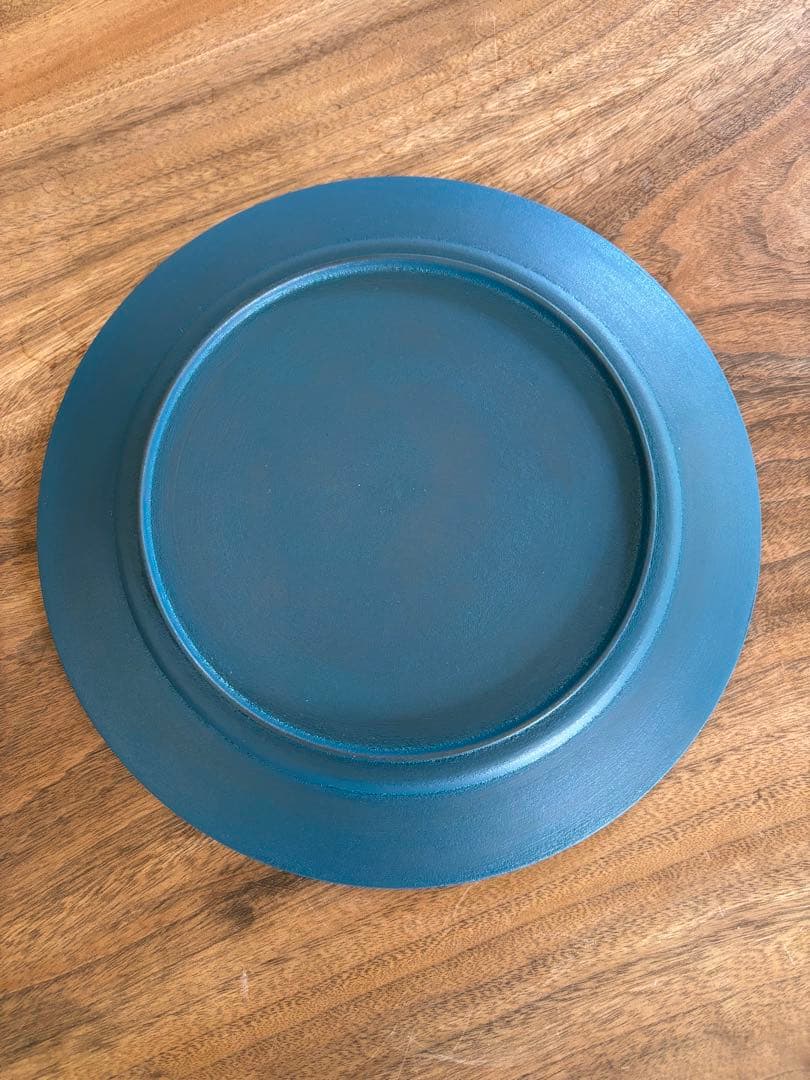 富井貴志　青漆リム皿　24cm