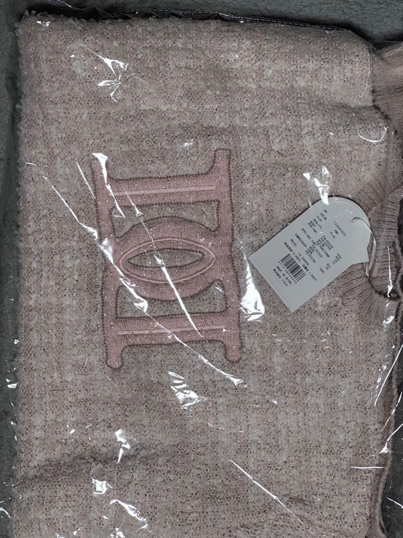 Darich ダーリッチ DDロゴツイードニットプルオーバー ピンク