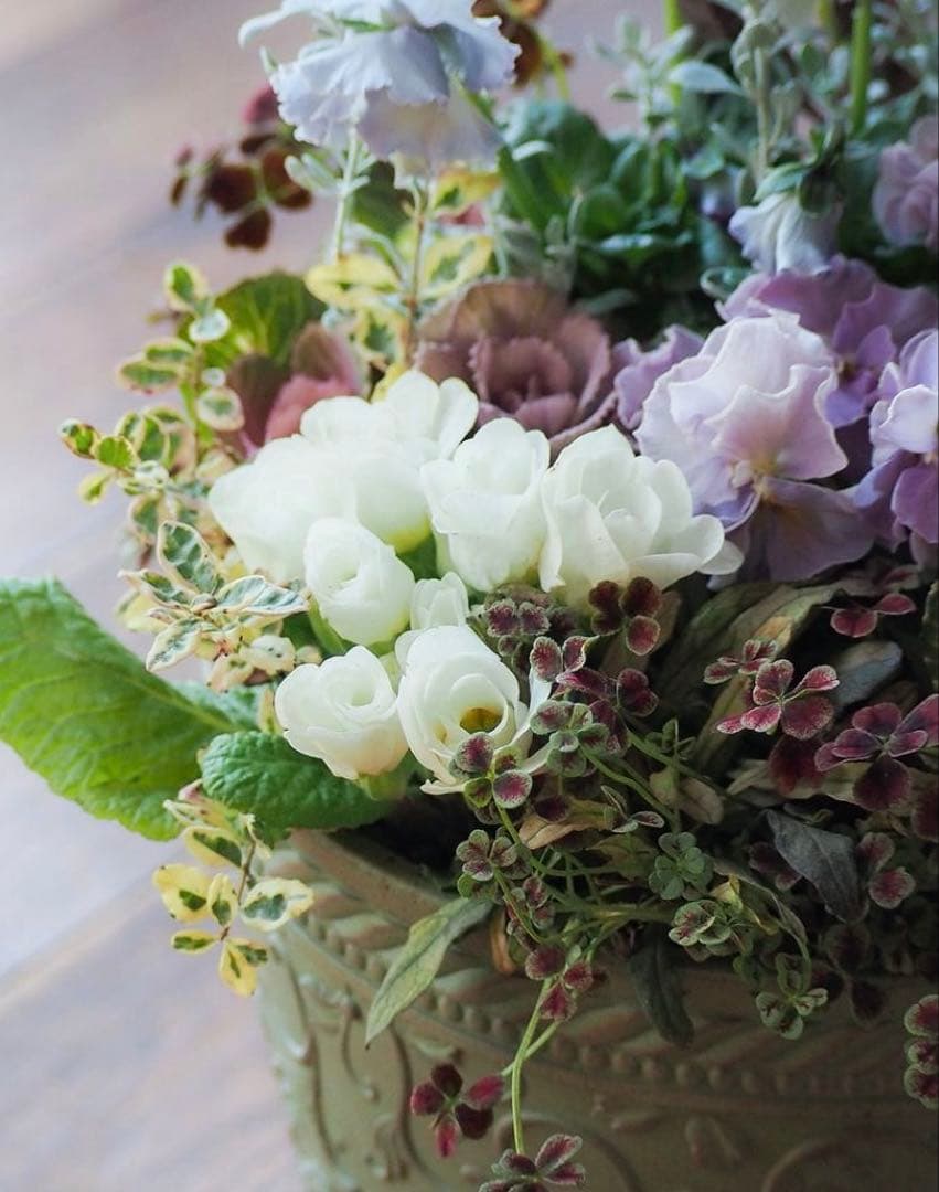 【お値下げ】アンティークシックなアメジストカラー寄せ植え