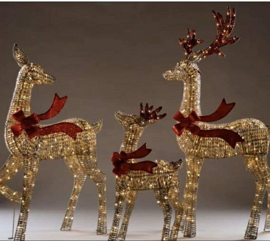 トナカイ　クリスマス　ツリー　ライト　イルミネーション　置物　装飾