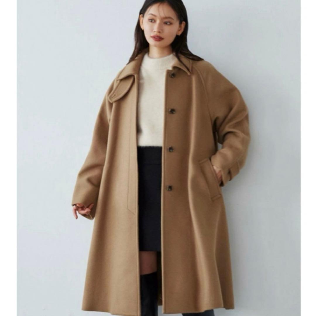 【美品】EMMEL REFINES テントフレアコート　ベージュ　Sサイズ