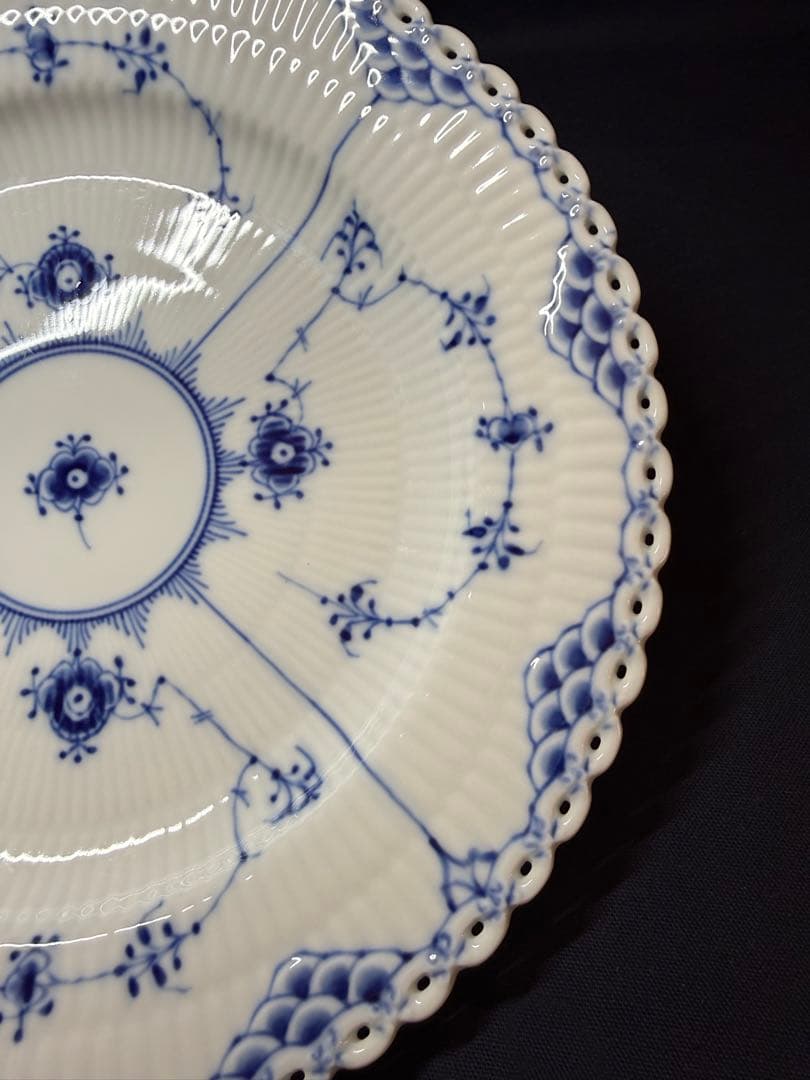 ロイヤルコペンハーゲン ブルーフルーテッド プレート フルレース 25cm 2枚