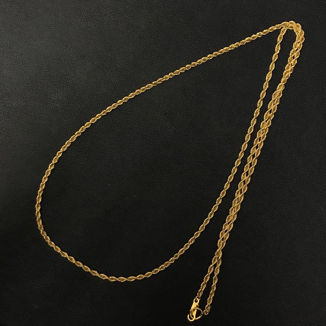 (C122306)K18 ロープチェーン YG ネックレス 18金 アクセサリー