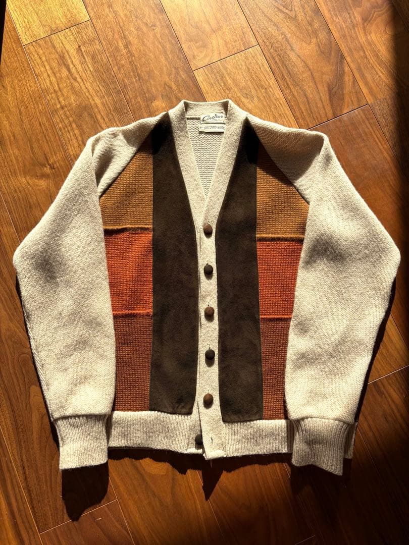 前*樹様 60s ヴィンテージ　パネルスエードカーディガン