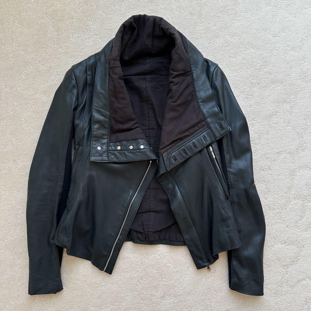 bajraバジュラ 変形羊レザージャケットモード 美シルエットサイズ1ブラック