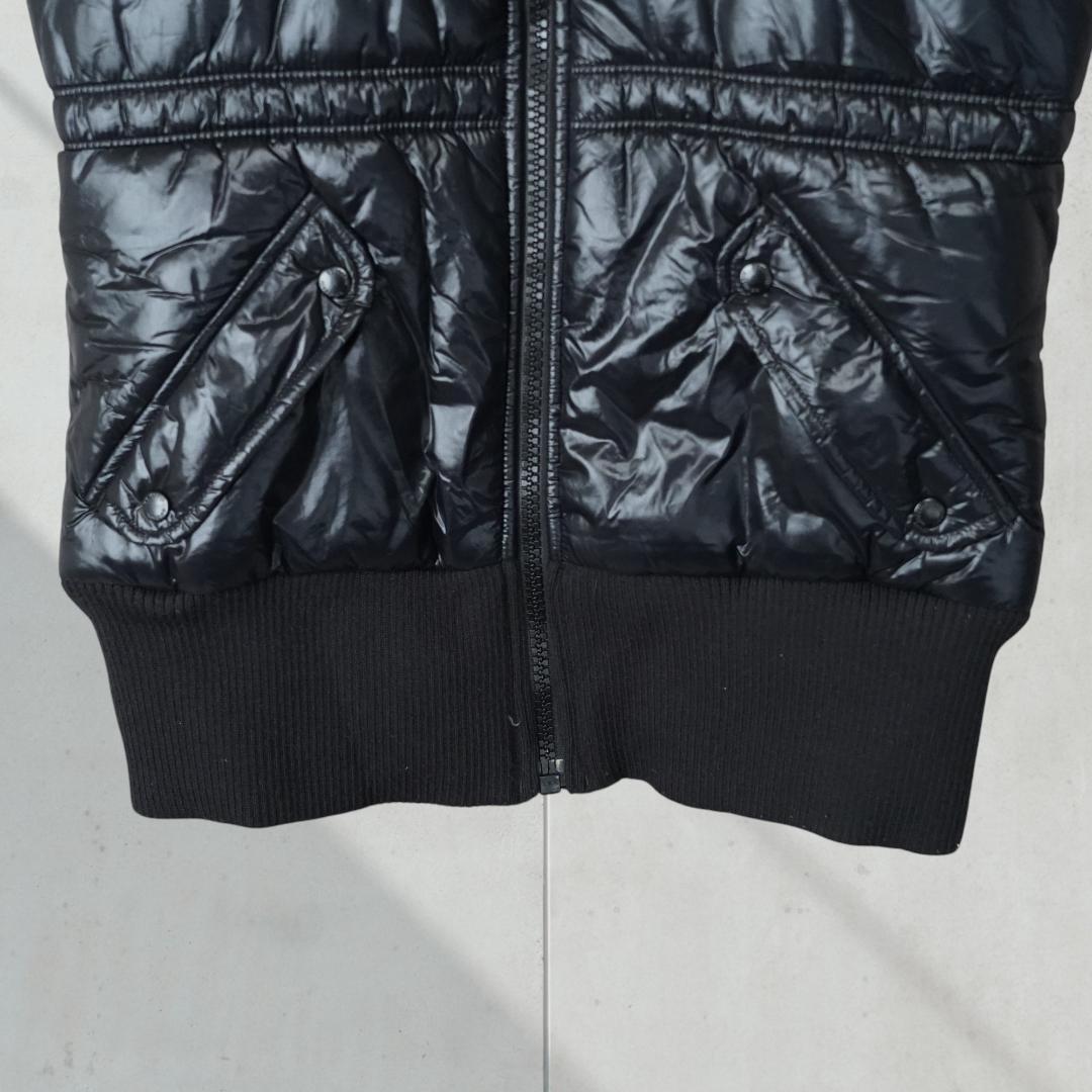 00's アディダス　adidas 中綿　ファー付き　ベスト　黒